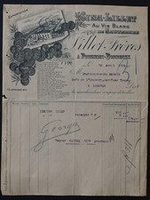 Facture 1912 PODENSAC BORDEAUX Kina-Lillet Sauternes entête illustrée 132