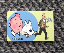 PREPAID KAART PHONECARD TELEGOlD UK TINTIN 5 UNITS TELEPHONIQUE CARTE 
