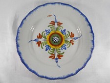 ( 963 )  TRÈS BELLE ASSIETTE EN FAÏENCE DE WALY XIX ème ? A IDENTIFIER