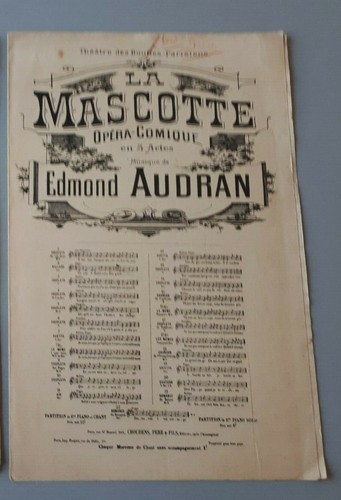 Ancienne partition chansons - de,