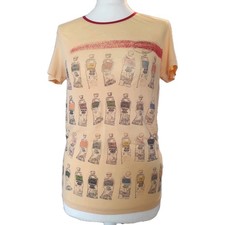Cop Copine Womens Vintage 90s Peinture T-shirt Labelled Size 2/M Tubes of Paint 