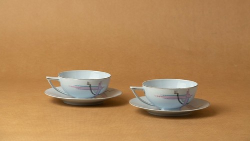 Paire tasse porcelaine - de,