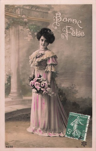 Bonne fete femme - cp,