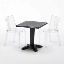 Table Carrée Noire 70x70cm