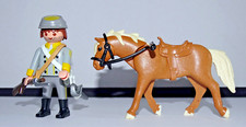 PLAYMOBIL PERSONNAGE - HISTOIRE - SOLDAT SUDISTE A CHEVAL  - GUERRE SECESSION