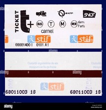 x1 ticket Paris BUS TRAM et METRO RATP RER oblitéré Paris Scrapbooking
