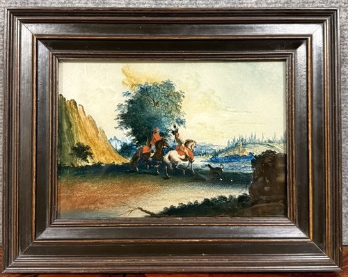 Joli tableau fixé sous - , verre