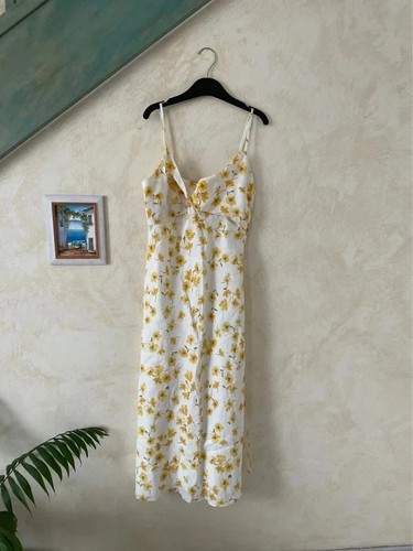 Robe longue lin fleurie - en,