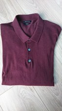 PULL LAINE ET COTON HOMME MASSIMO DUTTI COL POLO BORDEAUX