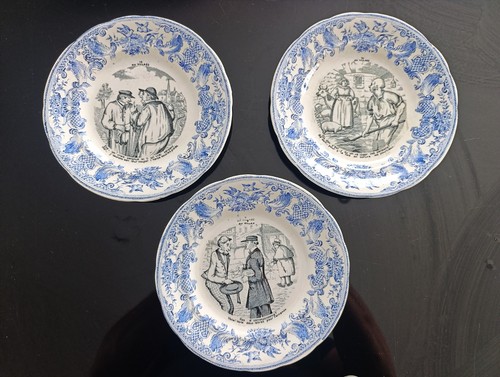 Lot assiettes parlantes - assiettes,
