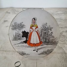 1820 FIXE SOUS VERRE Jeune Femme Vache Early 19thC Georgian FRENCH EGLOMISE
