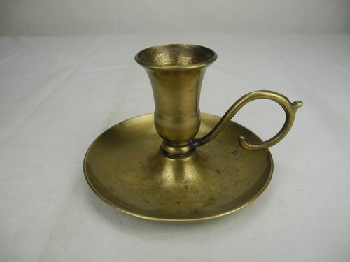 Ancien bougeoir main laiton - bougeoir,