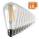 Lot de 10 Ampoules Led Filament ST64 Style Edison Teardrop 7 watt (eq.52 watt) C