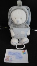 doudou peluche musical ours lapin blanc gris chiné bleu brille MOTS D'ENFANTS