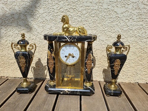 Horloge pendule marbre decor - horloge,