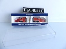 2210 / TOMIX 1:160 2 WAGONS J.N.R. DE15 SNOWPLOUGH EQUIPMENT CHASSE NEIGE