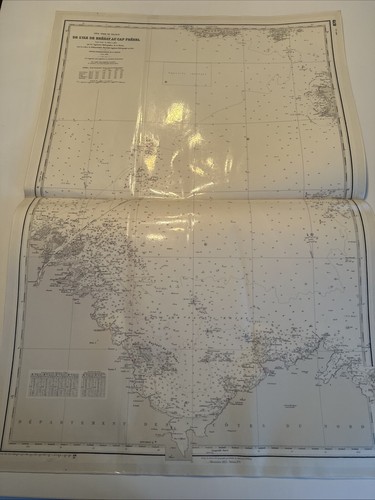 Carte marine plastifiée rare - marine,