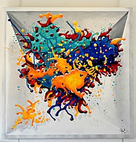 Tableau 100x100 sur - toile, 3d