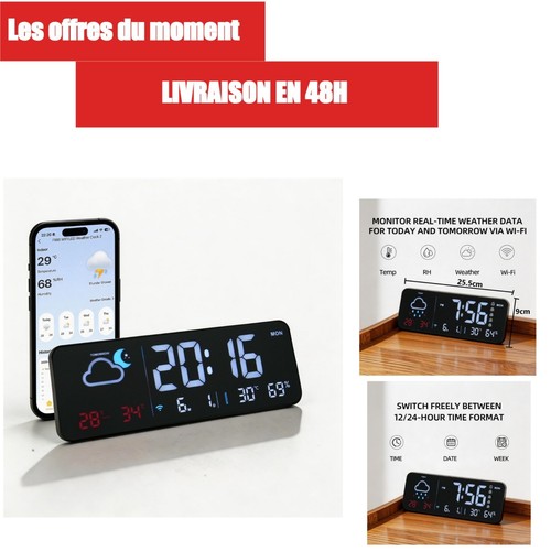 Horloge numérique murale - numérique,