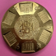 MEDAILLE DE TABLE CALENDRIER 1981  MONNAIE DE PARIS BRONZE FLORENTIN