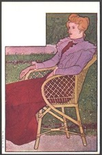 Art Nouveau. Femme à son fauteuil. ca 1900