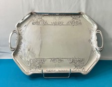 RARE plateau de service CHRISTOFLE GALLIA décor ART NOUVEAU métal argenté