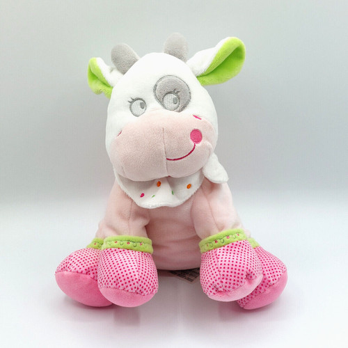 Doudou peluche vache rose