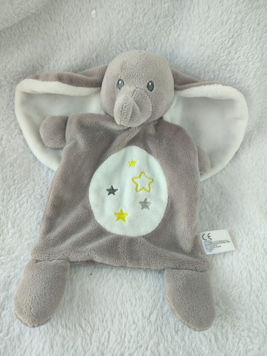 Doudou plat éléphant gris