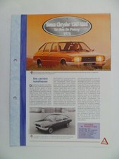 CARTE FICHE AUTO SIMCA