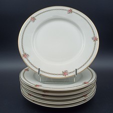 LIMOGES HAVILAND - 6 ASSIETTES À DESSERT EN PORCELAINE Modèle HANOÏ Décor Roses