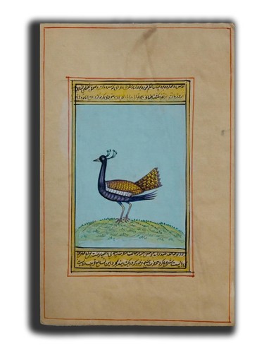 Peinture miniature oiseau - , fait