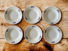 6 assiettes creuses anciennes en faïence de Salins-lès-Bains (Jura)