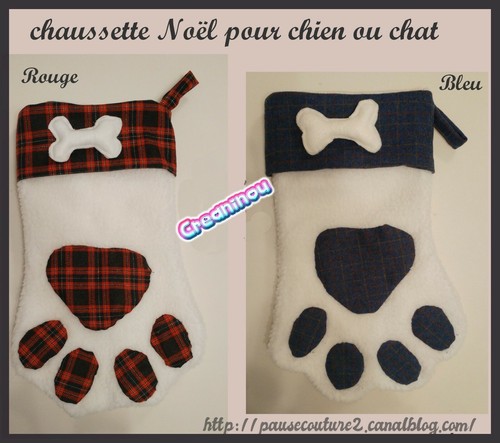Chaussette noël chien ou - noël,