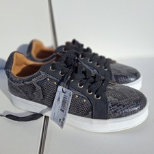 Chaussure à Lacets Patrice Breal Basket Neuve Noir Croco Doré