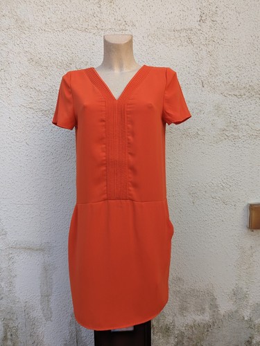 Robe courte fluide orange