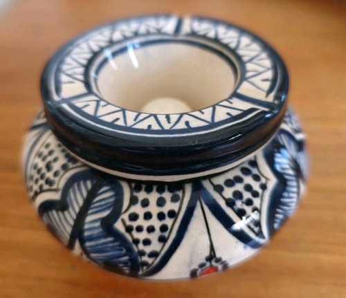 Cendrier marocain bleu - cendrier, bleu/blanc