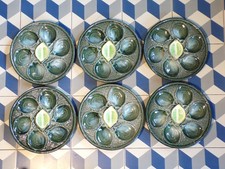 St Clément 6 assiette à Huître BARBOTINE-Lunéville-vintage-Design 60 70 80