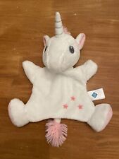 Doudou Peluche Marionnette Tex Baby Licorne Blanc Rose Étoile 