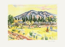 MANOËL PILLARD PAYSAGE DES ALPILLES 1975 lithographie signée, provence