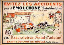 Carton PUBLICITAIRE original ancien insecticide " L'EMOUCHONE St Antoine "