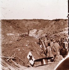 Guerre 14-18 Sailly France Allemagne Photo Stereo Plaque verre VR23L8n