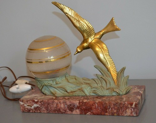 Ancienne lampe chevet globe - de,