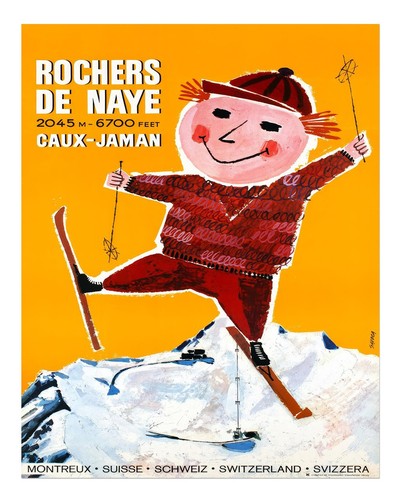 Affiche art mural ski - mural, de