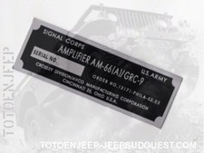 PLATE PLAQUETTE LABEL  RADIO
