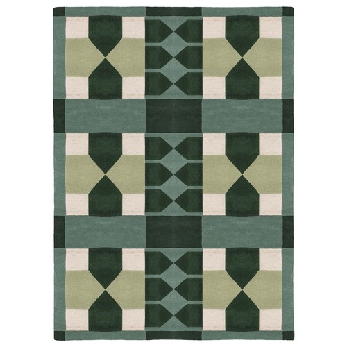 Tapis laine verte - tapis, :