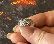 TRÈS JOLIE BAGUE EN ARGENT ET ZIRCONS T56 