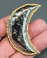 BIJOU - Belle broche vintage en métal blanc et doré #25