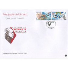 monaco 2023 Rainier III Protector of Environment marine life whale coral 2v FDC