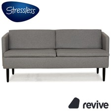 Sofa Couch Stressless Spice En Tissu Gris Trois Places