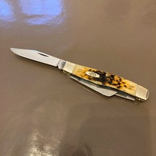 Case XX stockman medium lame carbone, made in USA, amber jigged bone / NEW